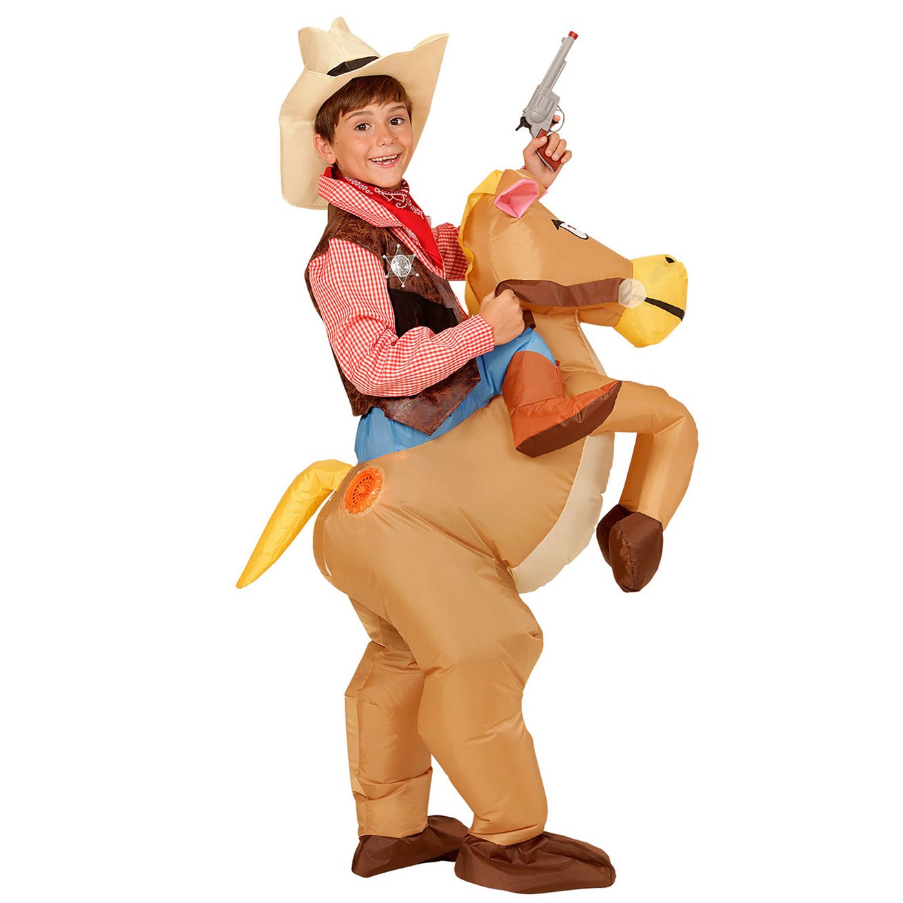 "HORSE" (airblown inflatable costume, hat) (4 x AA batteries not included) - (One Size Fits Most Children)