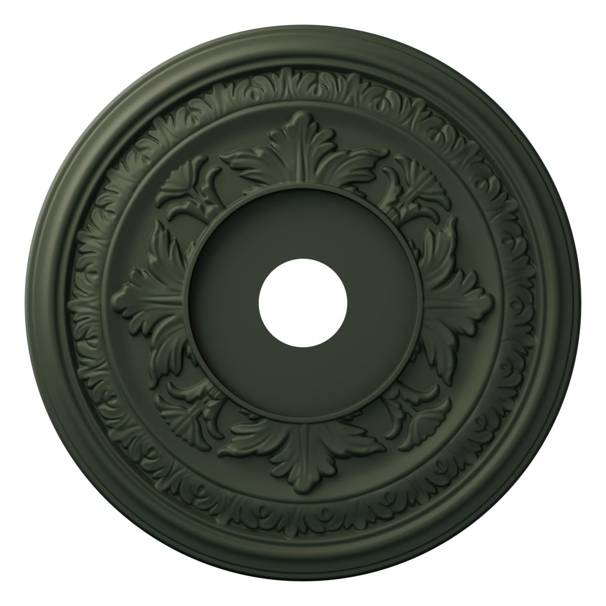 22"OD x 3 1/2"ID x 1"P Baltimore Thermoformed PVC Ceiling Medallion (Fits Canopies up to 7 3/4"), UltraCover Satin Hunt Club Green