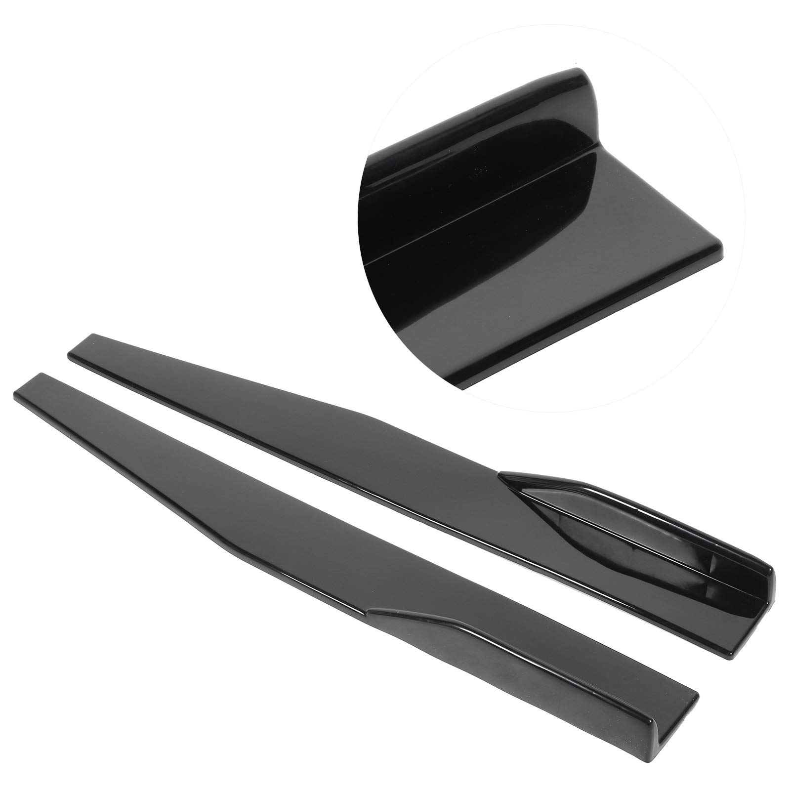 2pcs Universal Car Side Faldón Extensiones Faldas laterales Rocker Extension Panel Splitter Lip Wing Difusor 74.5cm Negro brillante