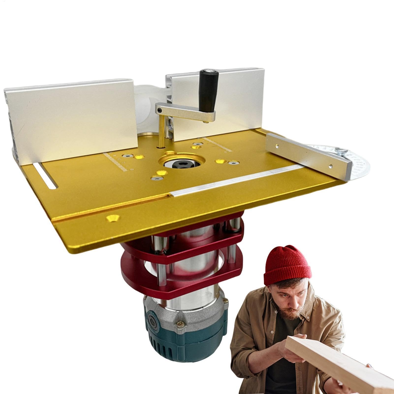 Elevador para Mesa de Fresadora Antióxido Con Escala Clara Y Práctico | Mesa Router Para Carpintería Máquina Grabadora Para Madera, Recortadoras Pequeñas, Motores Y Elevación Mesa
