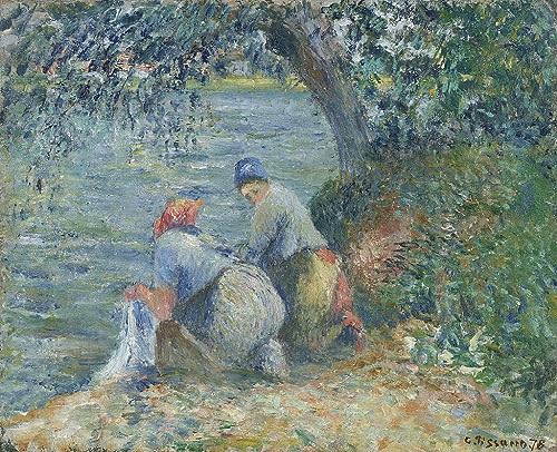 Impression d'affiches haut de gamme Toile Camille Pissarro Washerwomen grand format 60x90cm