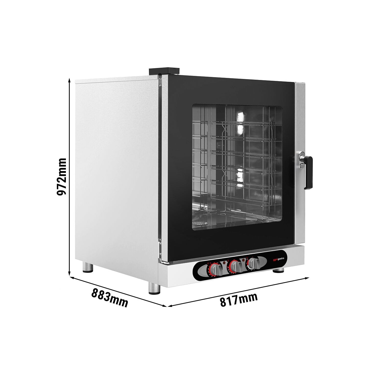 GGM Gastro Kombidämpfer 6x GN 1/1 manuell | robuste Edelstahlbauweise, ideal für den Dauereinsatz, gleichmäßige Hitzeverteilung, einfache Reinigung, intuitiv bedienbar