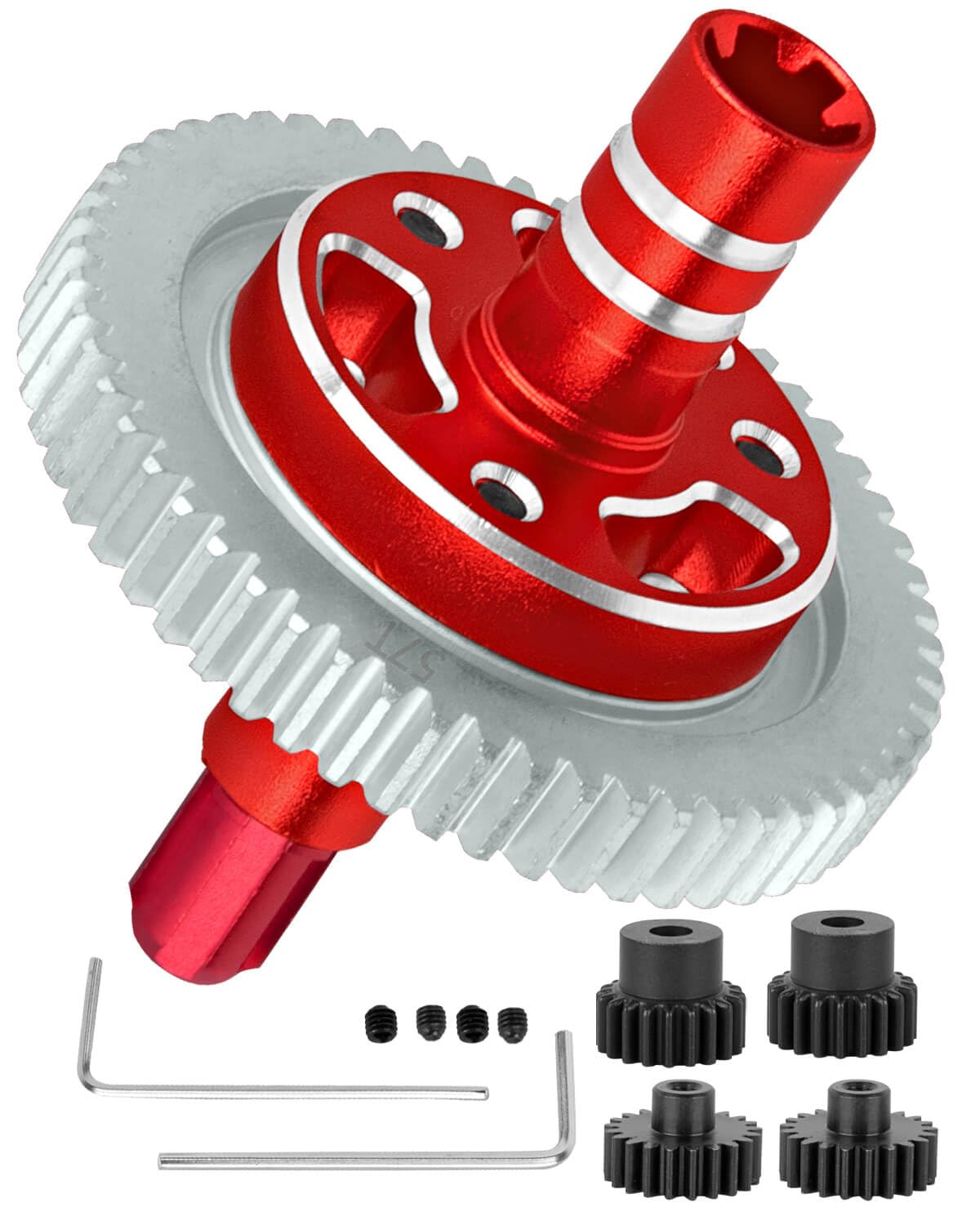 hopsupRC 57T with 20T/21T Pinions Spur Gear Slipper Clutch (0.8) Pitch Gear Differential Upgrades Part for 1/10 Senton Granite Vorteks Big Rock 3S BLX