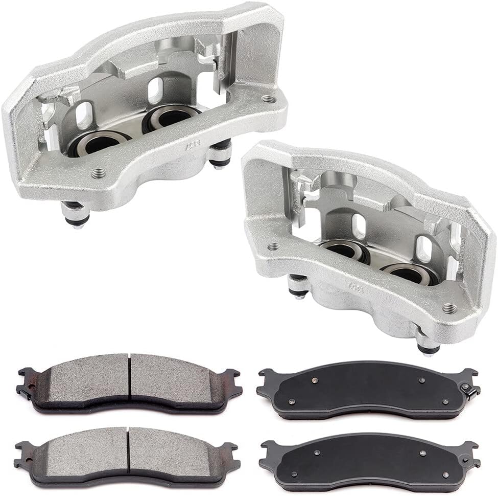 INEEDUP Front Left & Right Disc Brake Calipers Assembly with Bracket and Semi-Metallic Pads 18-B4890 18-B4891 D965 2003-2008 For Dodge (6PCS), 832121-5208-1025489823