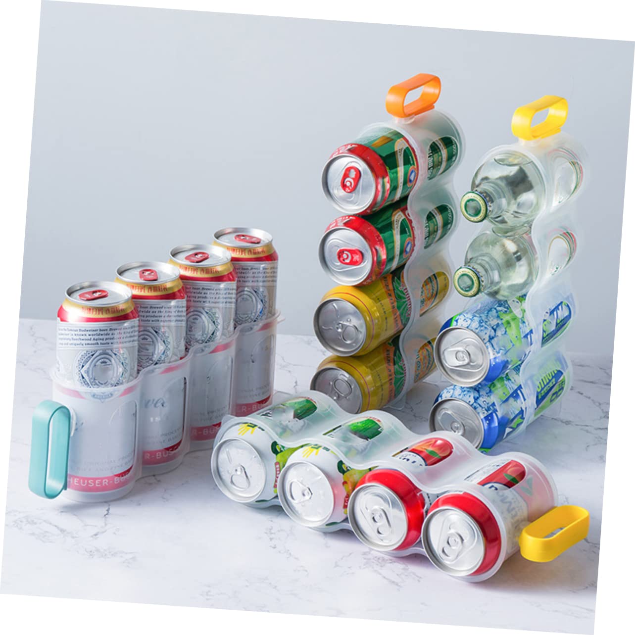 Garneck Fridge Drink Can Organizers 3pcs Soda Can Organizer for Refrigerator Plastic Can Rack Kitchen Can Organizer Beer Supply Can Holder