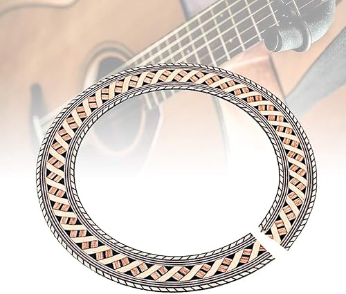 Miniatura 5 de Healifty Calcomanía de roseta de guitarra, tiras curvadas para agujero de sonido, laminado, fácil aplicación, decoración de guitarra no dañina,