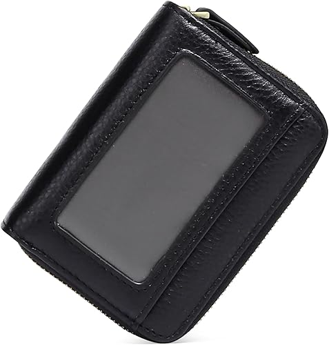 Miniatura 6 de GOIACII Cartera pequeña de cuero genuino para mujer, con bloqueo RFID para tarjetas de crédito, negro (A01 Black), Classic