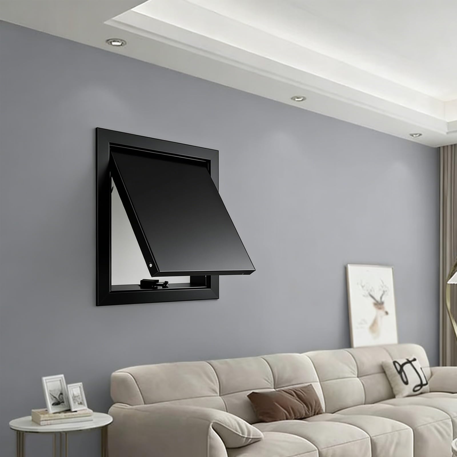 Aluminiowy panel dostępu do płyt kartonowo-gipsowych / sufitowych, 25 x 30 cm, czarny właz inspekcyjny, bezpieczny łatwy dostęp do drzwi do renowacji i konserwacji domu