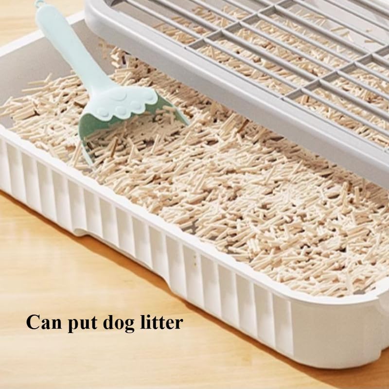 Dog Toilet Detachable Leakproof pet Potty with Simulated Urinary catheterNon-Slip Grille Small and Medium-Sized Dog Urine pad Training Tool Waterproof pp Material Fast Cleaning (Gray)