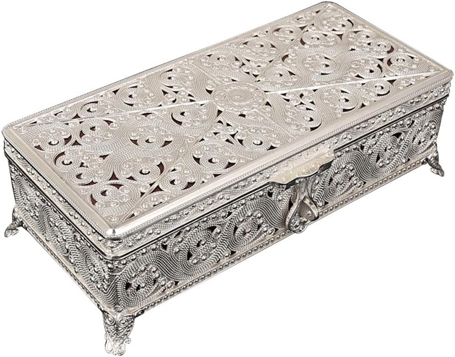 Metal Rectangular Home Jewelry Box Birthday Wedding Gift Box Storage Box Decoration