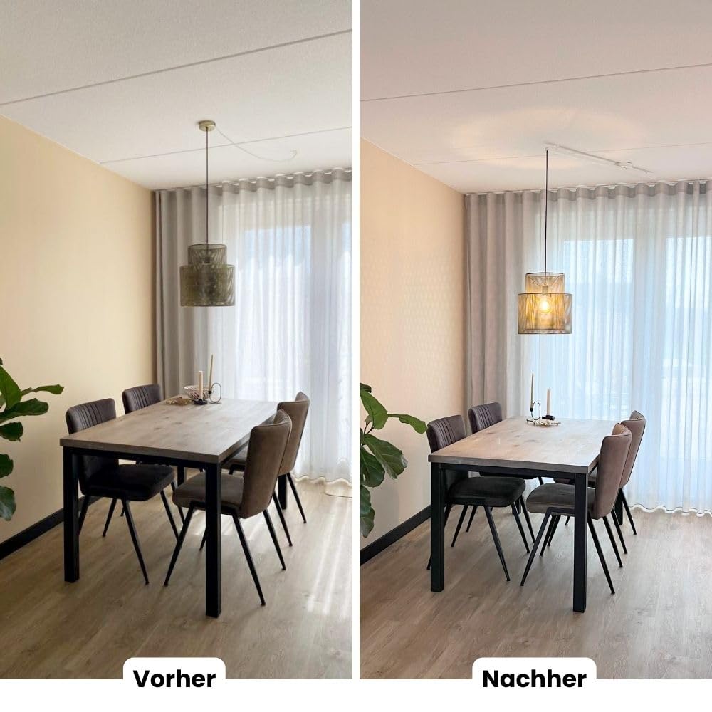 Lightswing® Single Aufhängesystem für eine Hängelampe - Matt Weiss - 90 cm - Beweg deine Hängeleuchte Mühelos - Einfache Installation - Hängelampe Esstisch - Pendellampe Verstellbar - Hängeleuchte