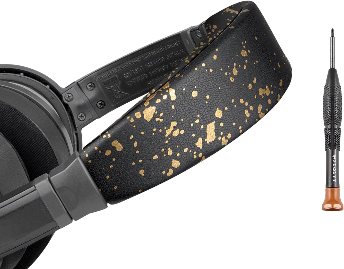 SOULWIT Replacement Headband Pad Kit for Bose QuietComfort 15(QC15)/QuietComfort 2(QC 2) Headphones, Easy DIY Installation - Black Gold