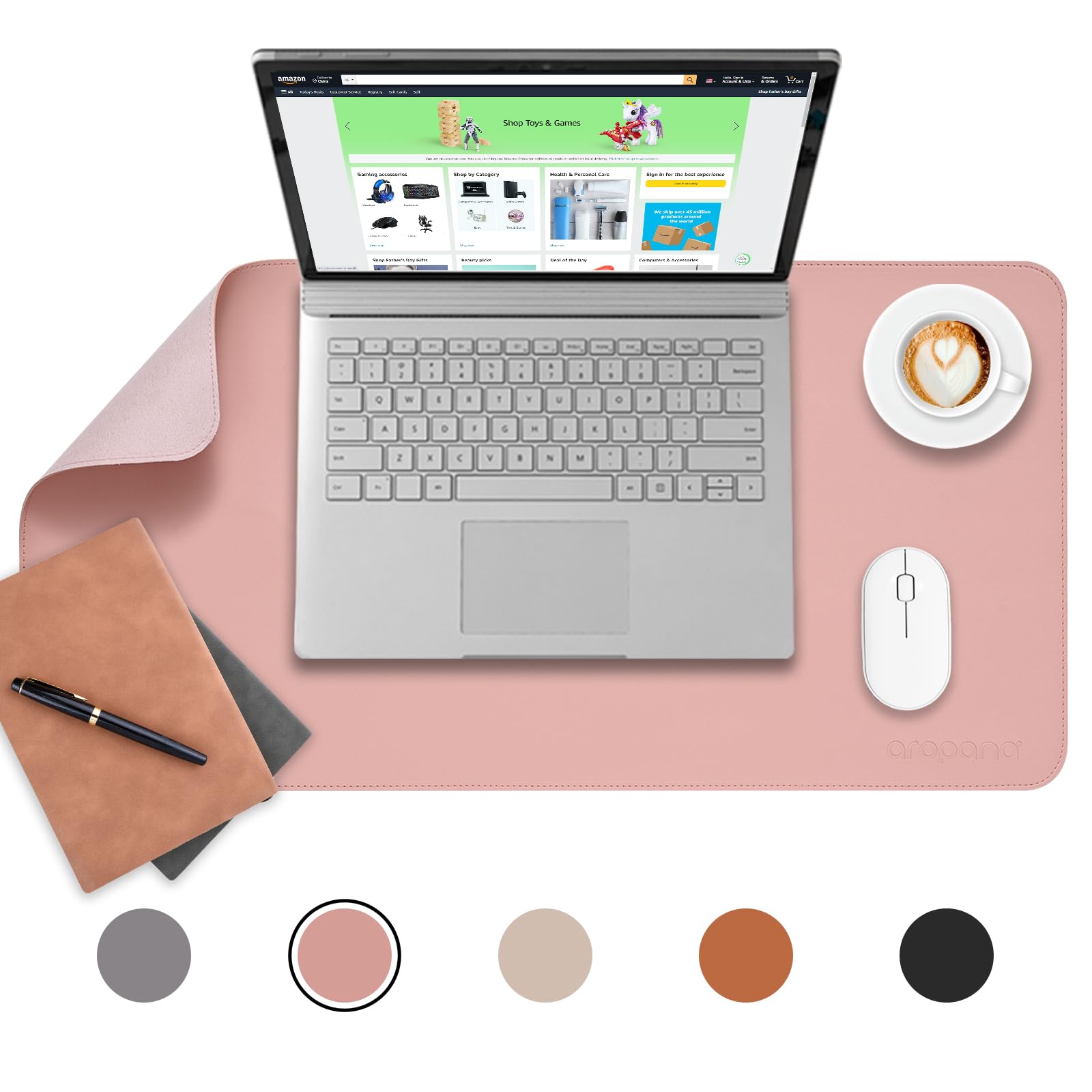 AROPANA Anti-Slip Extended Mouse Pad 120x60cm | PU Vegan Leather Desk Mat | Large Computer Desk Protector Pad with Suede Base for Keyboard, Laptop, Office & Home (Grey) — Amazon image 18
