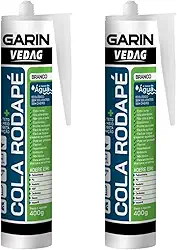 Kit 2 Selante Cola Rodapé 400g Madeira Mdf Cerâmica Gesso Plastico Isopor PU Mdf Rodateto Fixador