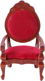 Tomaibaby Casa de Muñecas Silla en Miniatura Mini Silla de Madera Retro Muebles de Casa de Muñecas Accesorios Decoraciones Marrón