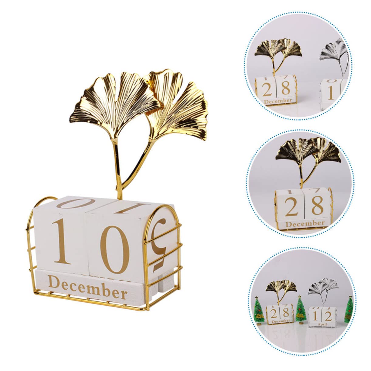 Calendario in Legno Blocchi per Tavolo Calendario Rustico Decorativo da Ufficio Mese e Data per Casa e Ufficio