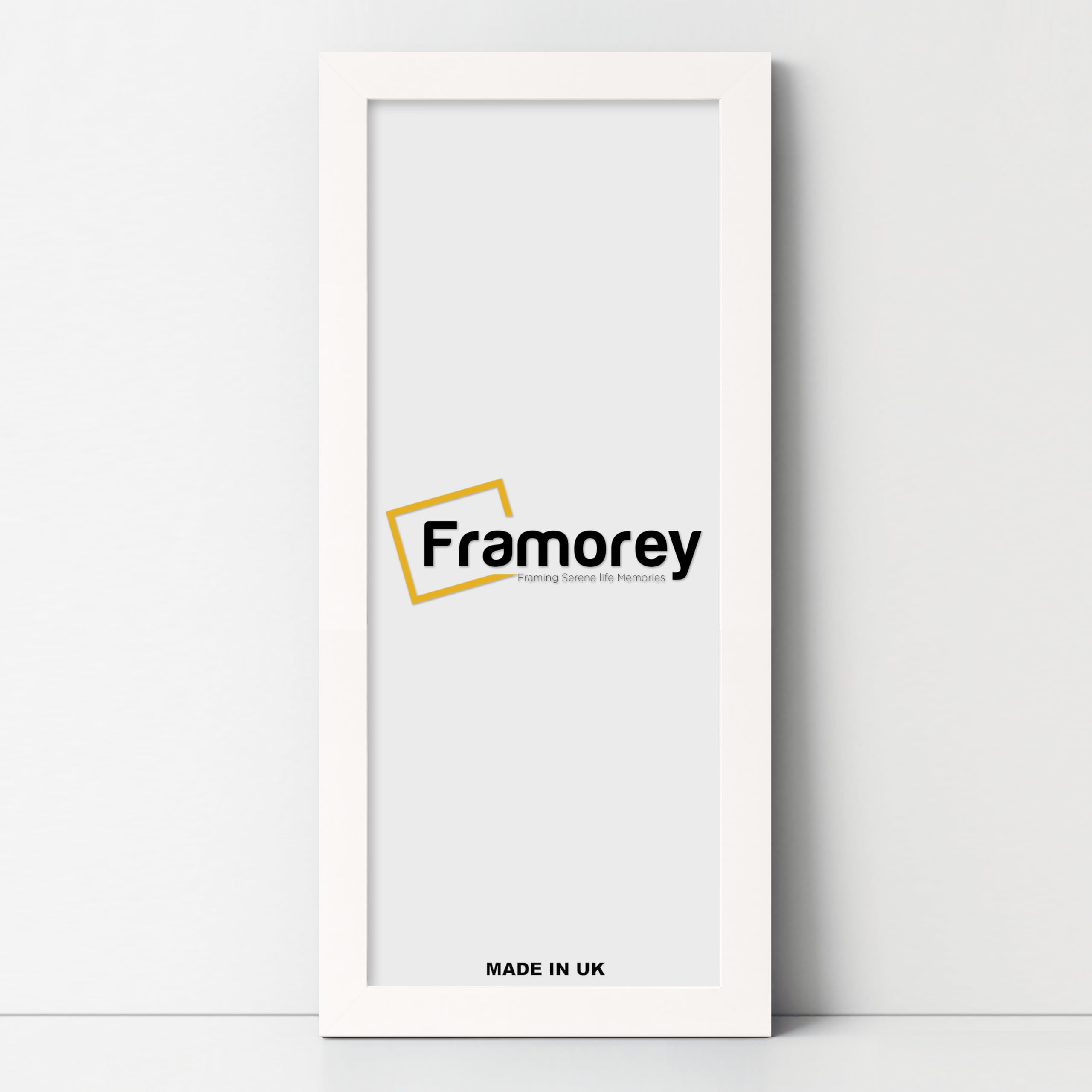 Framorey Modern Flat White Photo Frames, 30x10 Inch Size Picture Frame, Handmade Wooden Frames, Personalized Poster Frames, Certificate Frames
