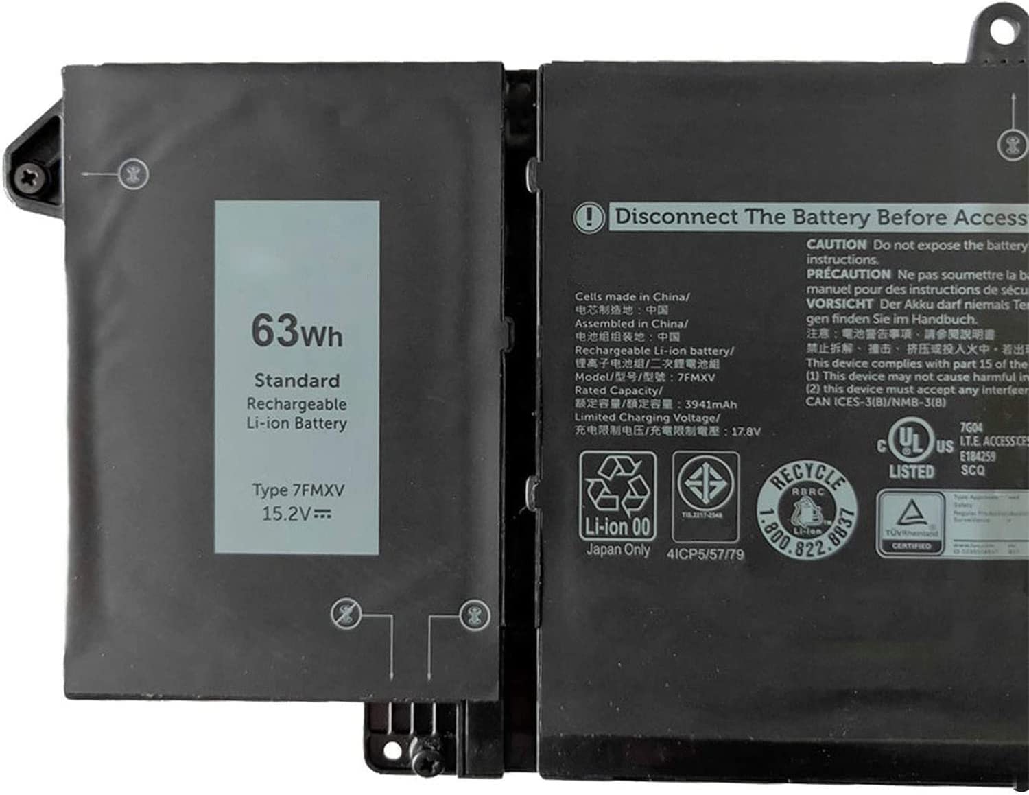7FMXV 0TN2GY TN2GY 9JM71 Batería para portátil Compatível com Dell