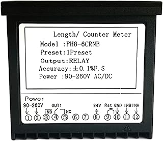 Automatic Control Counter, FH8-6CRNB Relay Output 90-260V AC/DC 6-bit LED Display Length Counter