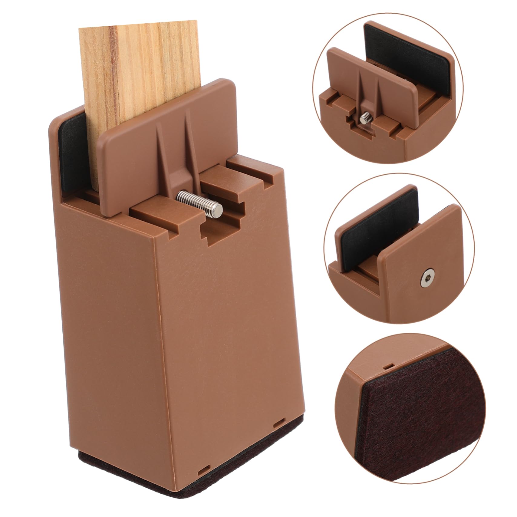 Garneck 4 Pack Brown Furniture Risers Desk Riser Blocks Bed Frame Chair Height Extenders