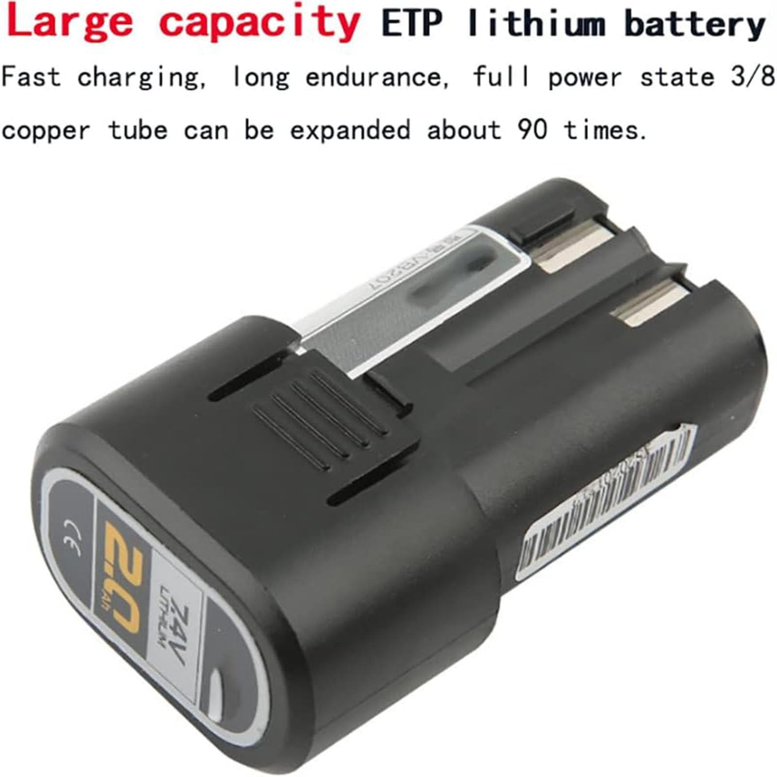 Kit de Abocardador Electrico para Tubos de Cobre y Aluminio 0.25 a 0.75 Pulgadas, Herramienta de Roscado Automatica para HVAC y Refrigeracion con Bateria de Litio y Estuche(9 pinzas)