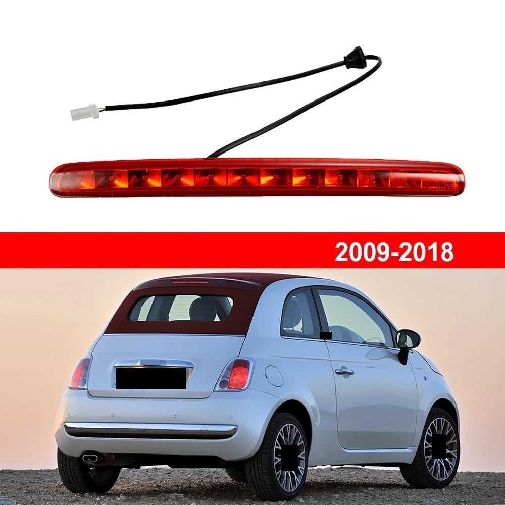 Fanale Posteriore Terzo Stop per Fiat per 500 Cabrio 2009 2010 2011 2012 2013-2018 Luce Freno Posteriore Alta Lampada Freno Supplementare(Red)