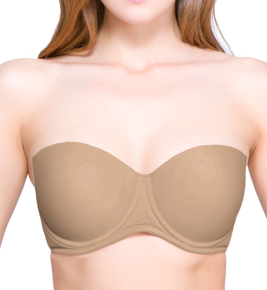 Q-T IntimatesWomen's Molded Strapless Convertible Maternity Bra w/Underwire Cups - Mocha Brown, 36C