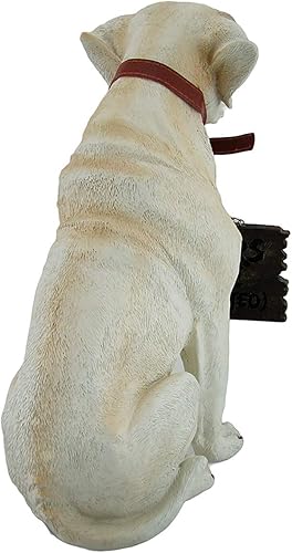 Miniatura 4 de Labrador Retriever - Estatua de jardín con letrero de bienvenida reversible, figura de perro de resina, decoración de laboratorio pintada a mano