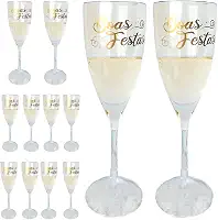 Kit 12 Taças Champanhe Personalizadas Boas Festas Ano Novo Reveillon