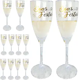 Kit 12 Taças Champanhe Personalizadas Boas Festas Ano Novo Reveillon