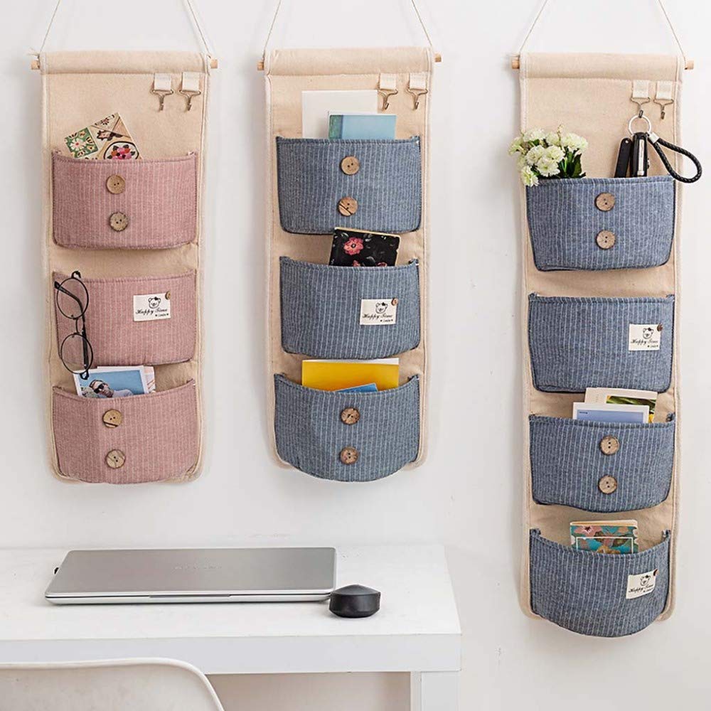 YJDQYGSNJ Estanteria Colgante en Tela,3 Piezas Después de la Puerta Pared Zhiwu Guadai Estantería Colgante Plegable,Alta Capacidad Depositar Vestir/A / 2 layer+3 layer+4 layer