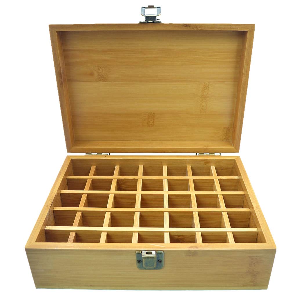 RoseFlower Caja de Almacenaje de Madera de Aceites Esenciales y Aromaterapia, 35 Botellas Aceite Contenedor Cubos de Almacenaje Organizadores para Perfumes, Fragancias, CosméTica, Joyas