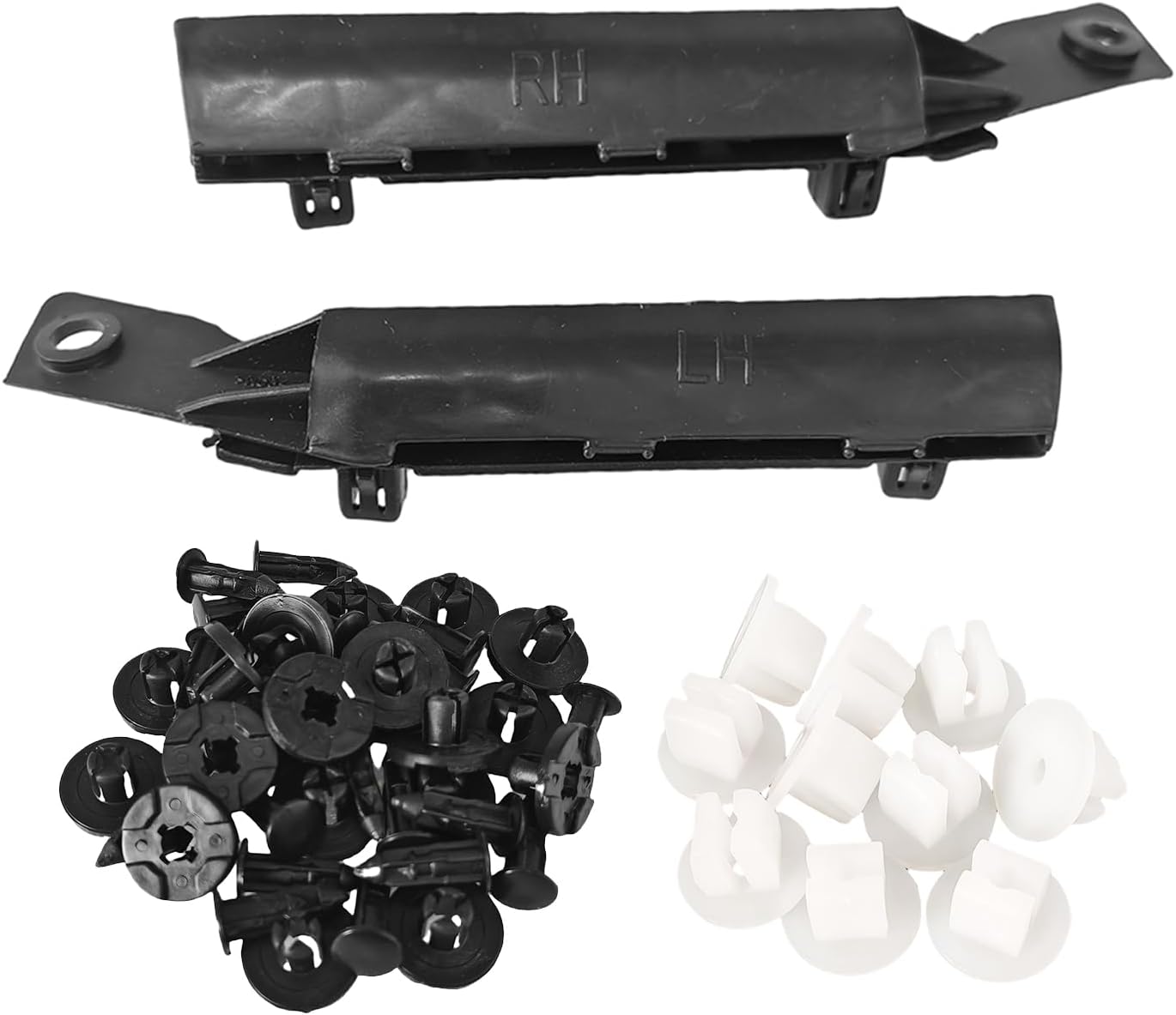 1 Pair Passenger And Driver Side Front Bumper Bracket Mounting Support Cover Molding Trim With Grommet Clips & Bumper Cover Retainers Kit Fit for 2007-2012 Nissan Versa Replace 62225-EM30A 62224-EM30A