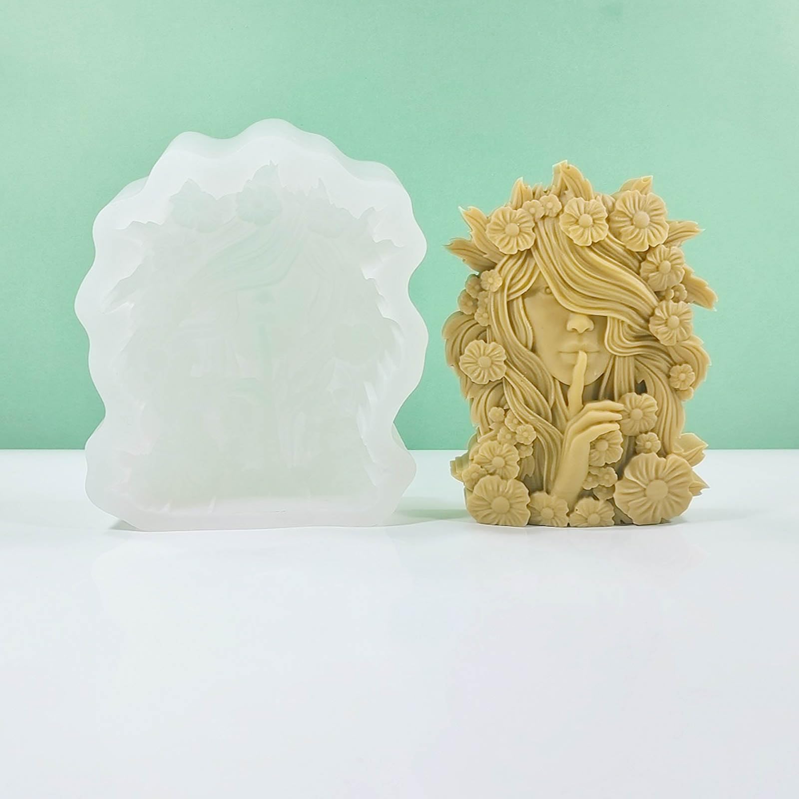 Moule en silicone 3D en forme de fée - Outil de fabrication de gâteaux en plâtre et de savon - Facile à nettoyer