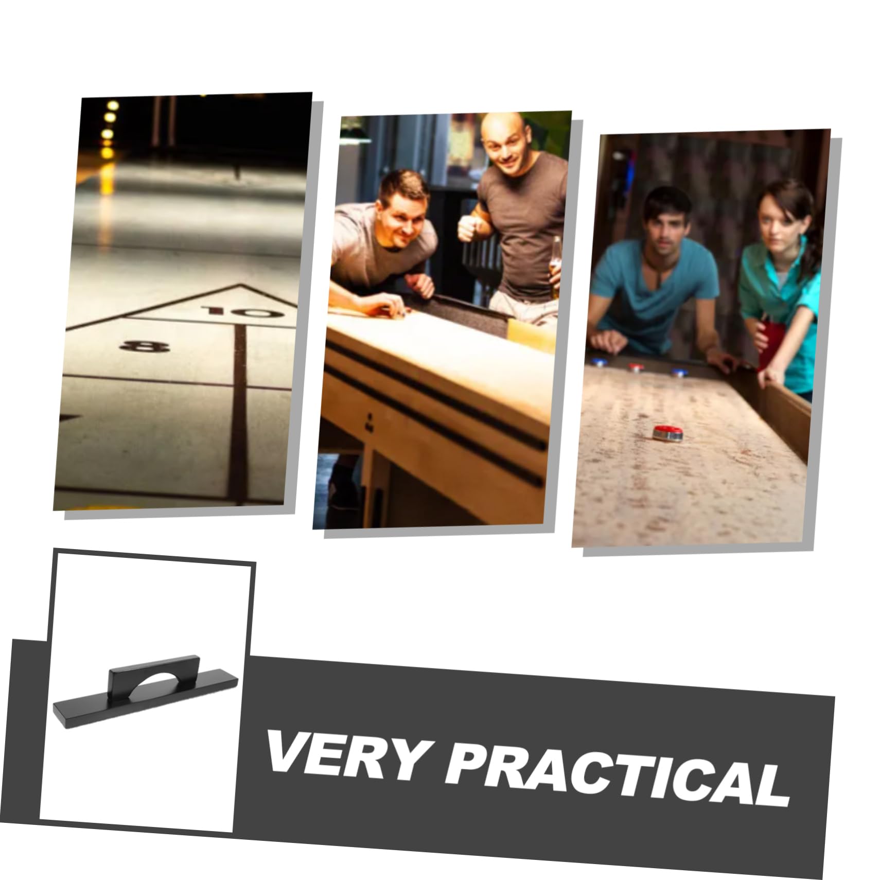 Spazzola per Shuffleboard in Legno e Poliestere, Nera, Portatile e Maneggevole, Accessorio per Tavolo da Biliardo e Shuffleboard, Pulizia Precisa
