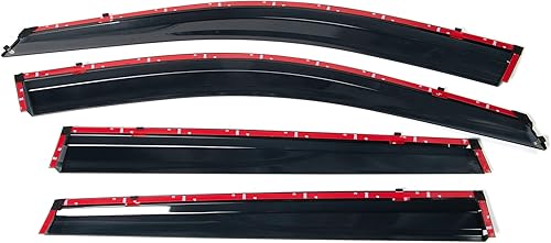 Miniatura 7 de IKON MOTORSPORTS Viseras de ventana compatibles con Jeep Cherokee KL 2014-2021, inyección con moldura cromada de policarbonato contra la lluvia