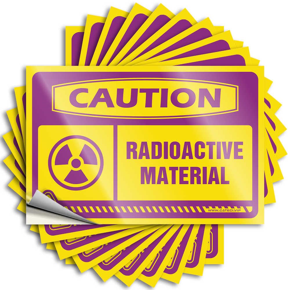 Fzfn Men's Colour Caution Radioactive Material Bumper Bedroom Decor For Self Adhesive | Tiny Bumper Vinyl Sticker Pack For Essentials(8X12cm)