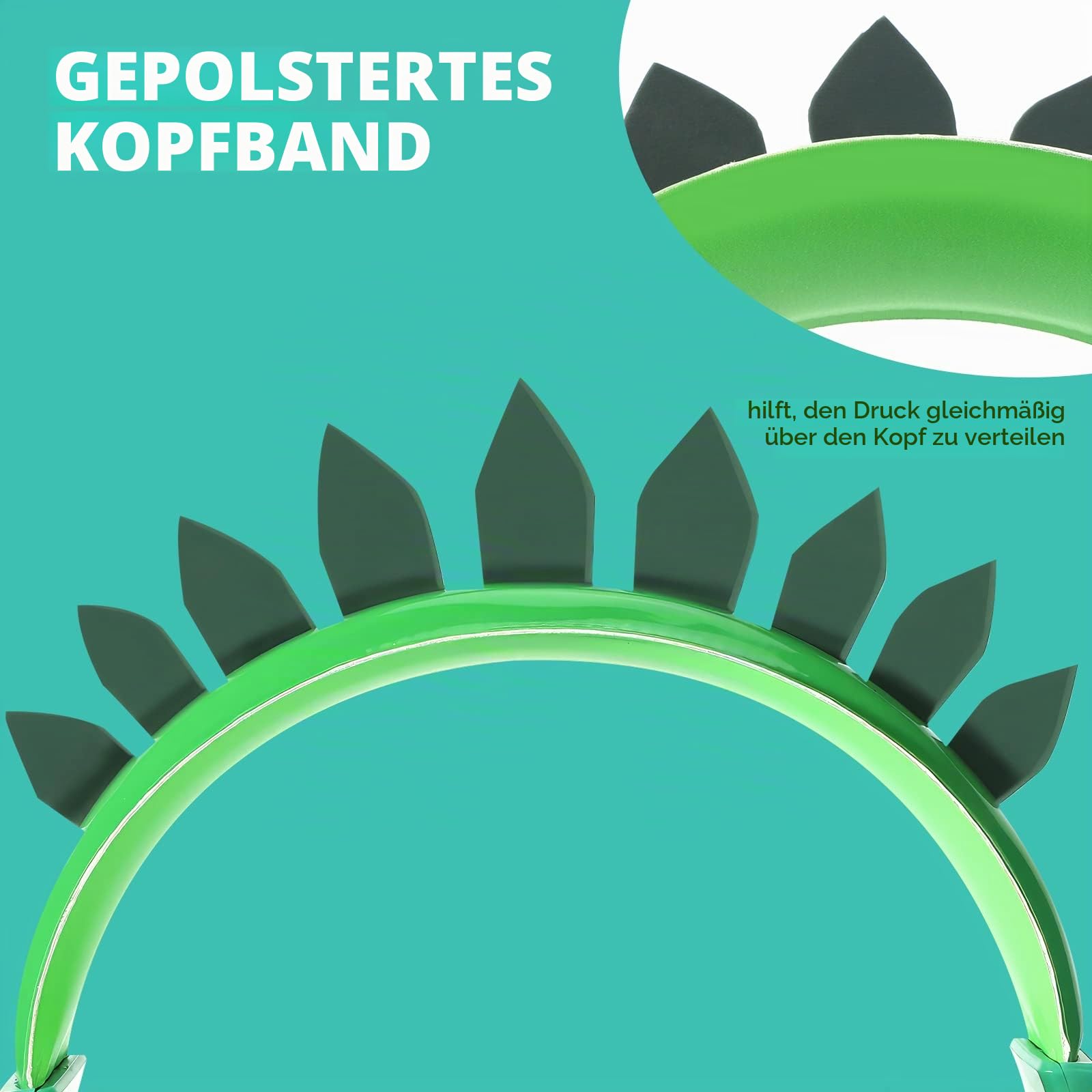 JYPS Gehörschutz Kinder, Geräuschunterdrückung Kopfhörer Autismus, Kinder Gehörschutz Ohrenschützer für Jungen, Mädchen, Kleinkinder Alter 2+, Baby Noise Blocking Ohrenschützer (Grüne Dinosaurier)