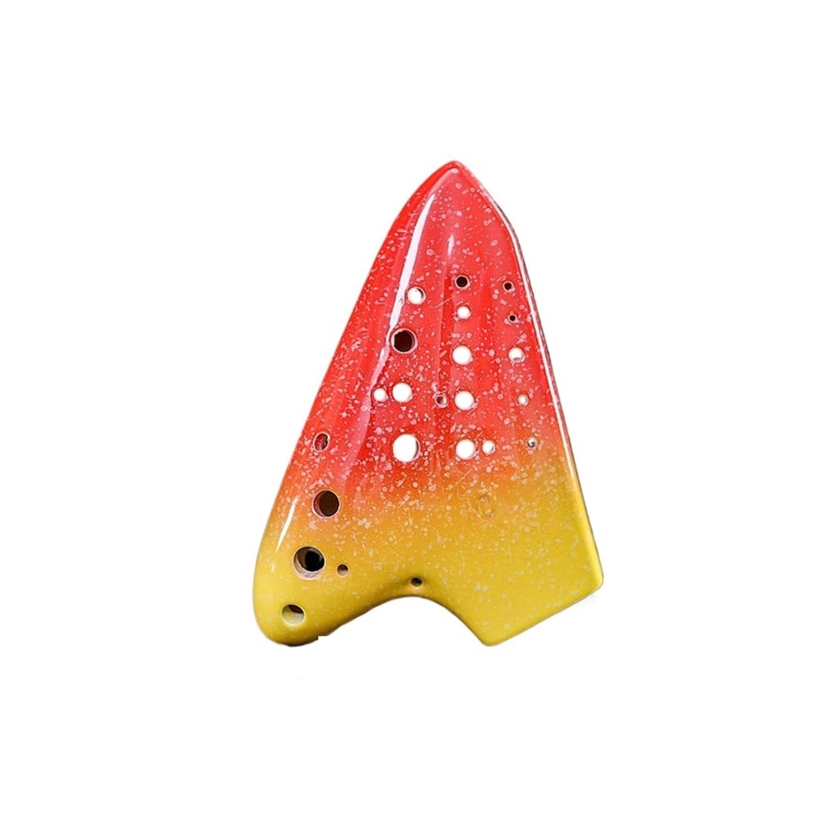 Ocarina De Tres Tubos Instrumento De Viento De Práctica De Interpretación Profesional Con Afinación AC instrumento De Ocarina Para Adultos(Red yellow)