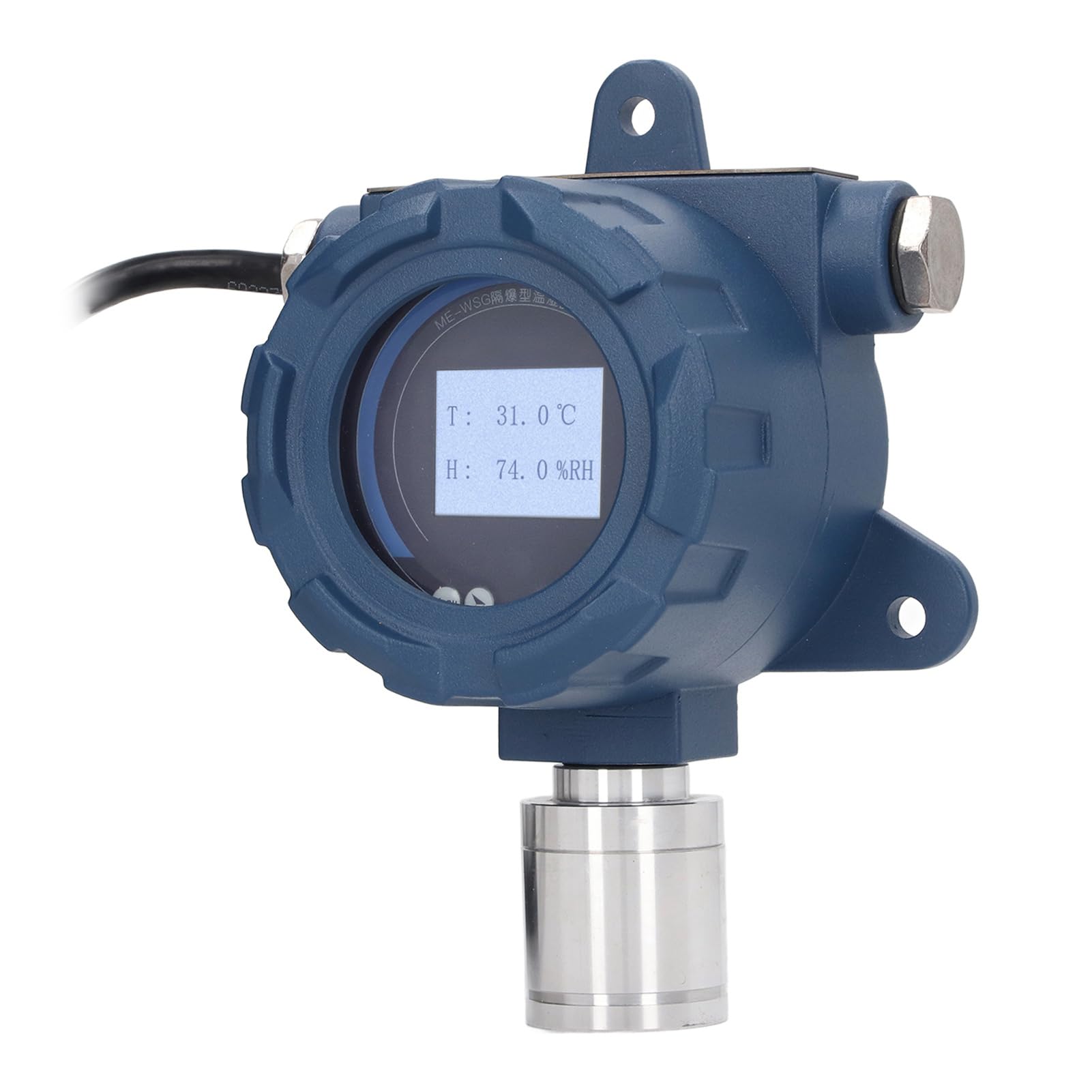 Termohigrómetro Industrial con Sensor de Temperatura y Humedad a Prueba de Explosiones Integrado con Pantalla LCD