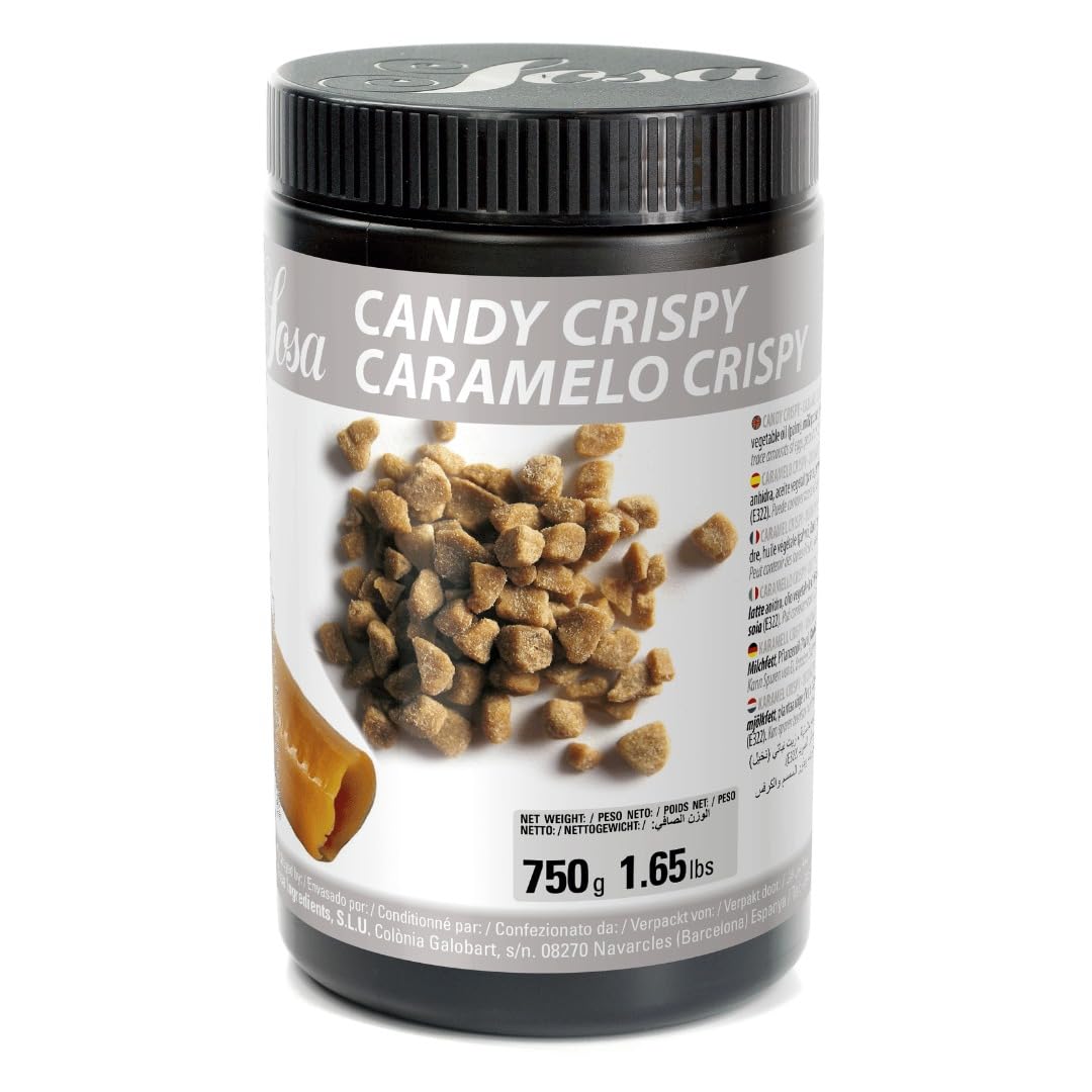 SOSA Crispy Caramelo Salado - Crispies de caramelo Salado liofilizado en gránulos 1 a 4mm - Bote 750grs - Uso alimentario