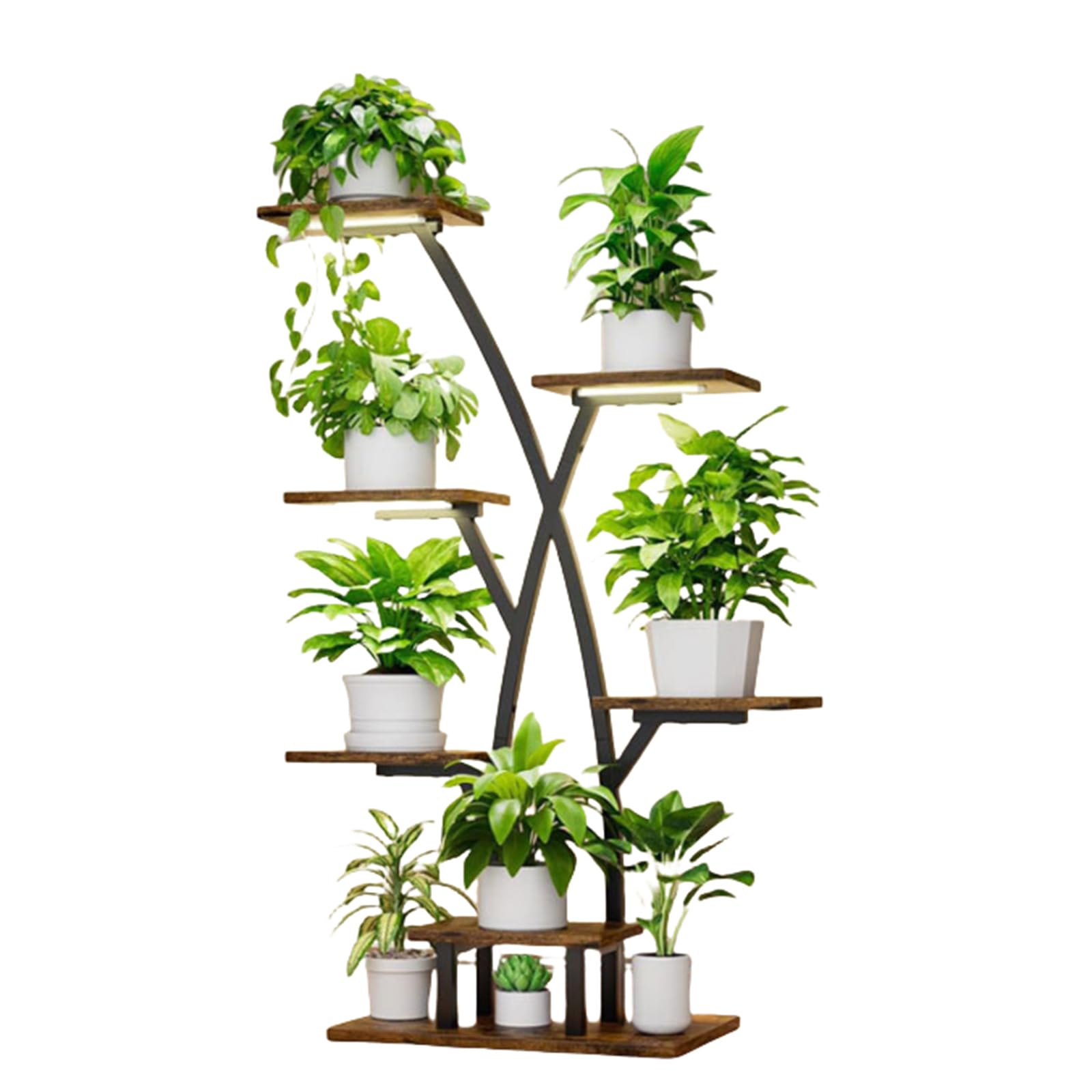 Support pour plantes d'intérieur et d'extérieur à 7 niveaux avec éclairage horticole