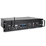 2-Channel Bluetooth Power Amplifier- 2000W Bridgeable Rack Mount Pro Audio Sound Wireless Home Stereo Receiver w/TRS XLR Input,LCD,Bridge Mode,Cooling Fan,Entertainment Speaker System- PTA1000BT