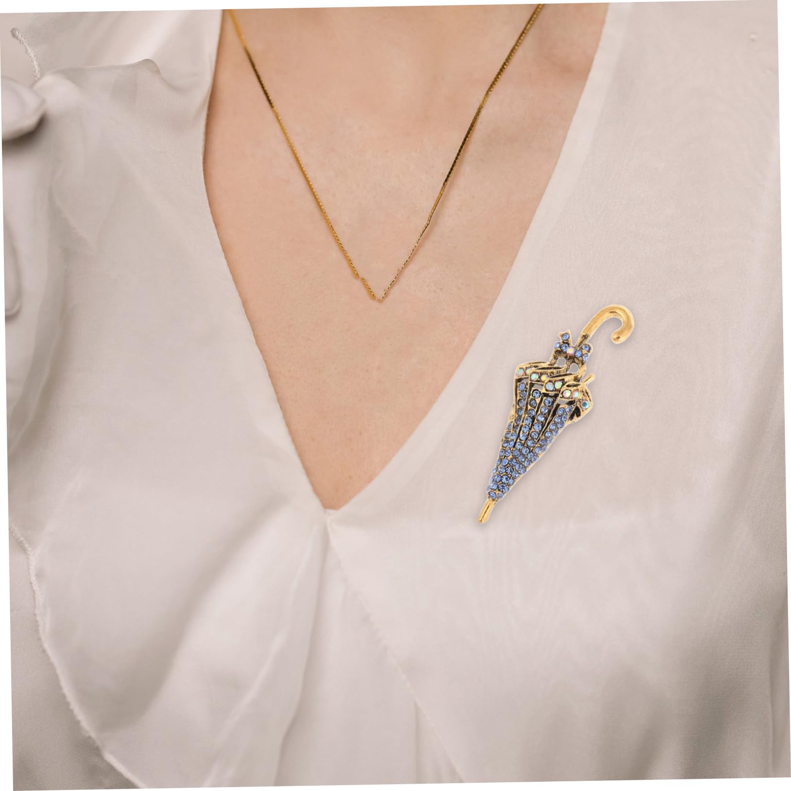 Broches Resistentes de Lujo para Solapa, con Forma única de Paraguas, para Mujer, Ideales para Vestir o como Bufanda. Moda versátil.