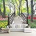 Produktbild Custom Photo Wallpaper Park Wooden Bridge Pigeon Forest Landscape 3D Wall Painting Living Room Bedroom Kitchen Decoration Mural 450cmx300cm
