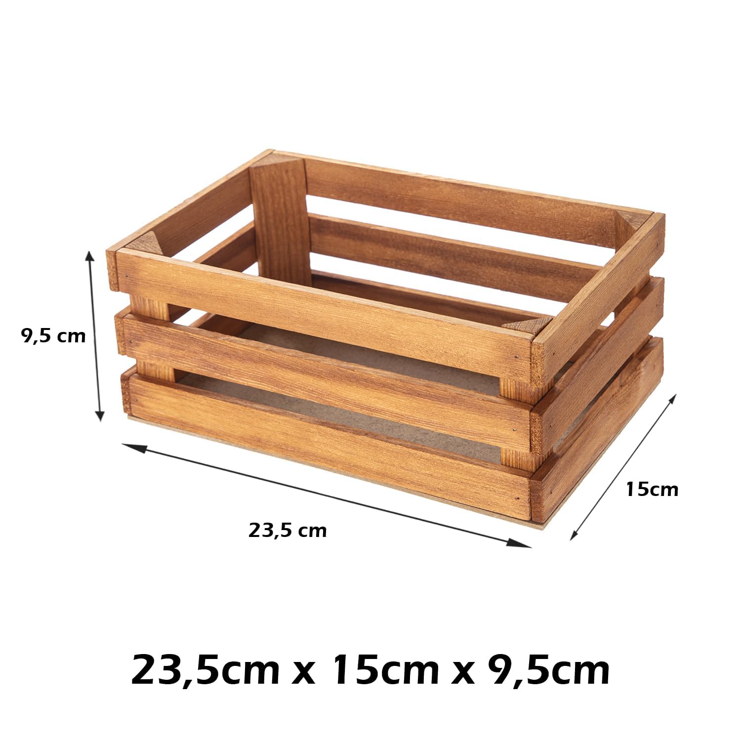 TWO TIGERS Cajas Decorativas de Madera Tintada. Tamaño 23,5x15x9,5 cm. Packs 12 Cajitas. Caja Listones para Guardar Objetos o como Adorno y Diseño del Hogar o Jardín (12)