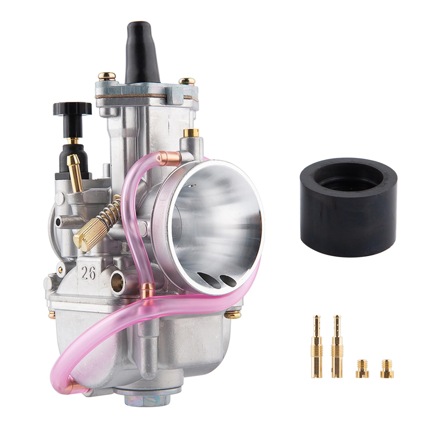 PWK Carburetor 26mm Carb with Carb Jets for 75cc-125cc 2T/4T Engine Motorcycle Dirt Pit Bike ATV Scooter Quad