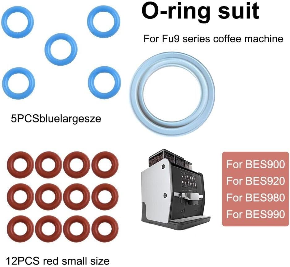 18Pack Pcs Set Kit, 1Pc 58mm Dual Boiler Group Head Gasket Seal And 17 O Ring Seal Set For Fit Breville Espresso Machine BES920 BES900 BES980 BES990