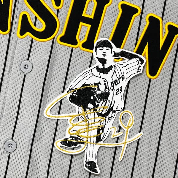 阪神タイガース　チャンピオンエンブレム付きレプリカユニフォーム　髙橋遥人　L 61ysQECFzKL._AC_UF894,