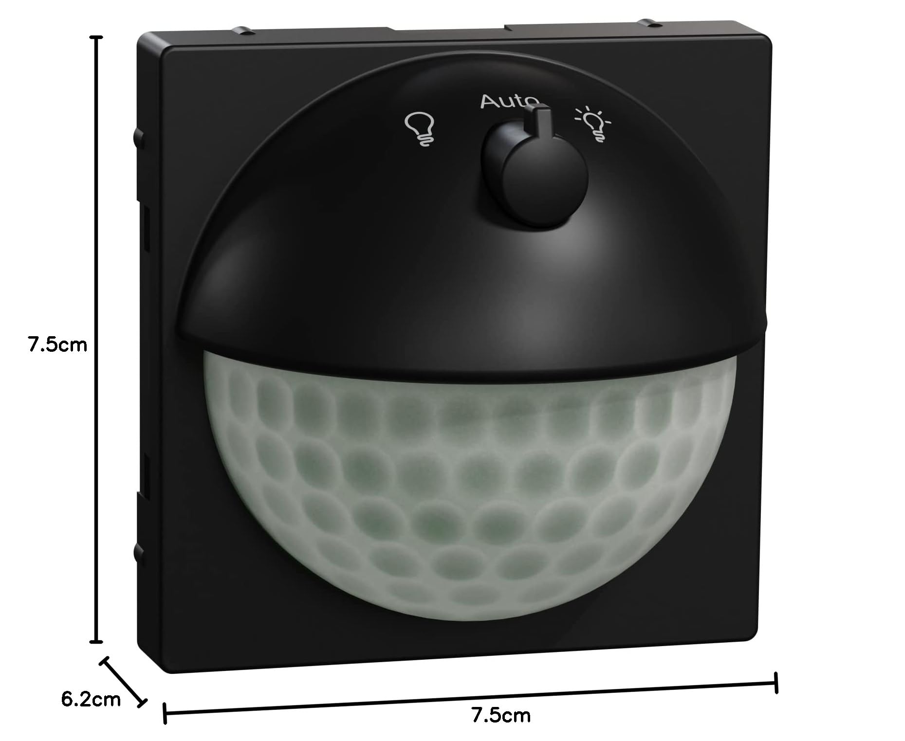 Merten - Módulo de Sensor Argus 180 UP con Interruptor, para Sistema M Detector de Movimiento para Interiores con protección contra Arrastre, 1,1 m, MEG5711-0403, Negro Mate | Con interruptor, detector de movimiento, interior, sistema M, negro mate